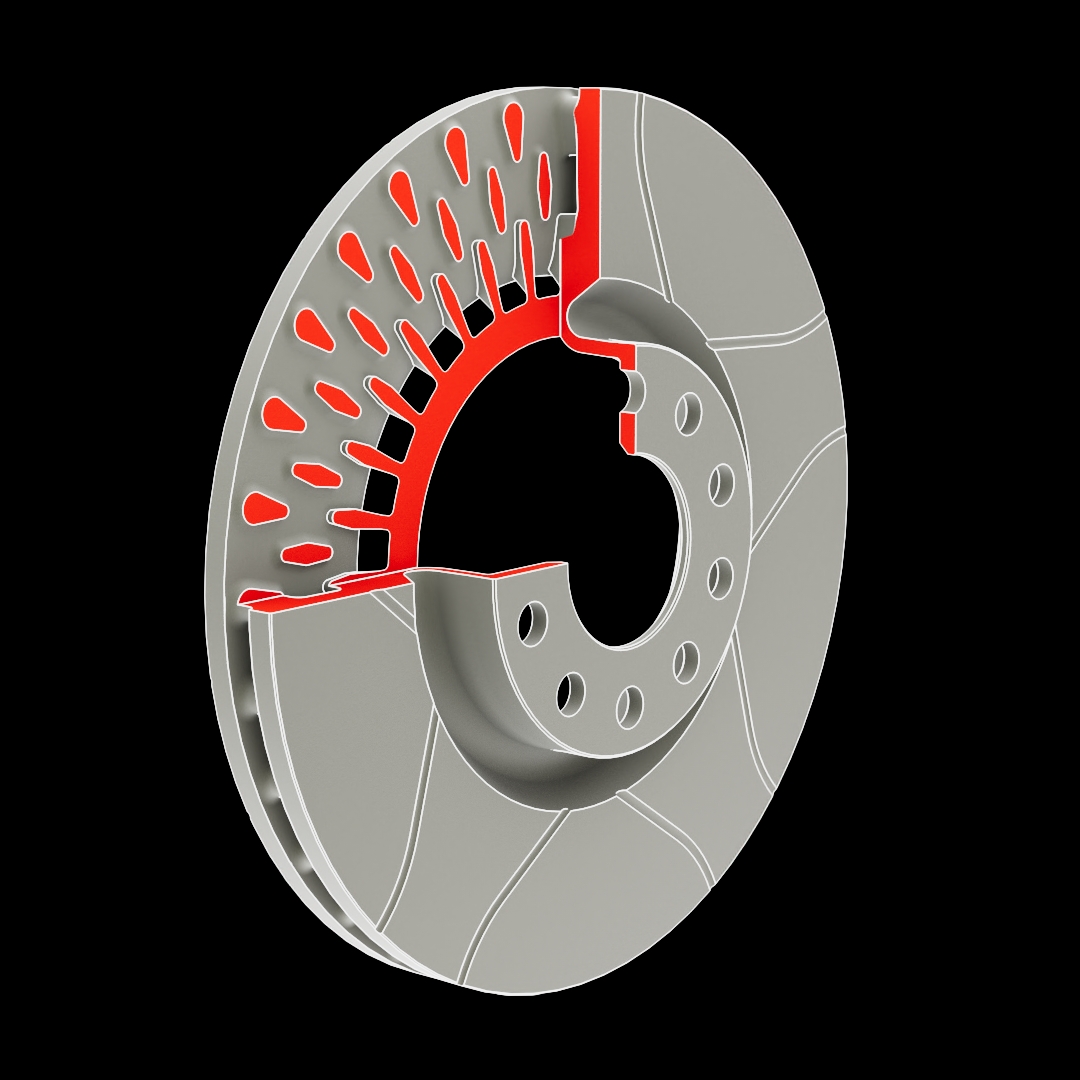 BREMBO MAX LINE 09.6841.75 Brake Disc Internally Vented Slotted Coated High Carbon With Bolts Screws - View #3
